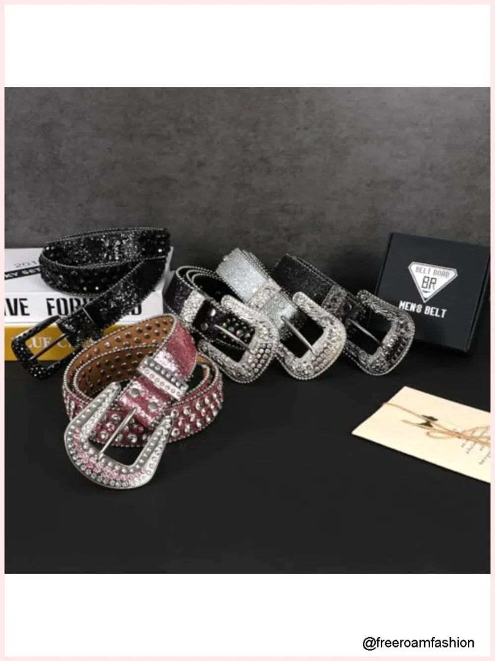 Rhinestone Belt Goth Bling Western Cowboy Cowgirl Detachable Buckle